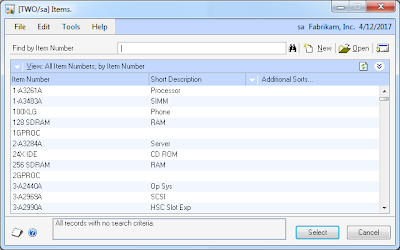 The Dynamics GP Blogster VBA Opening a lookup  window in 