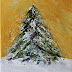 Golden Christmas, acrylic snowscape