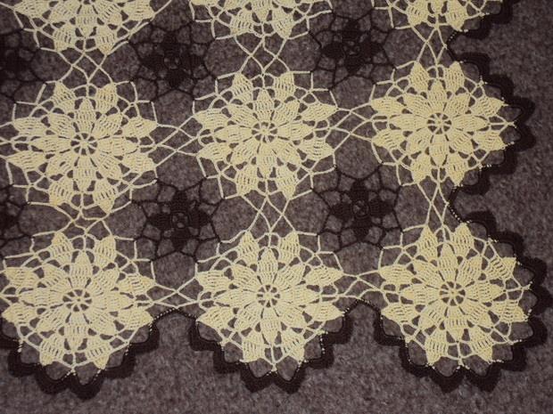 Crochet Lace Motif, flower motif, Vintage