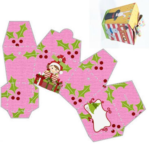 Christmas in Pink: Free Printable Boxes.