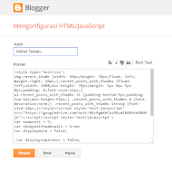 Cara membuat recent post di sidebar blogger