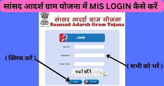 सांसद आदर्श ग्राम योजना में MIS LOGIN कैसे करें How to do MIS login in Sansad Adarsh ​​Gram Yojana