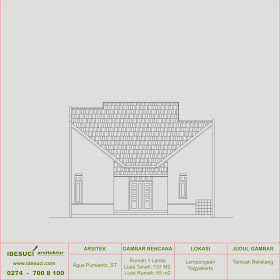 IDESUCI arsitek : Jasa Desain Gambar Rumah: Desain Rumah 1 Lantai Type 