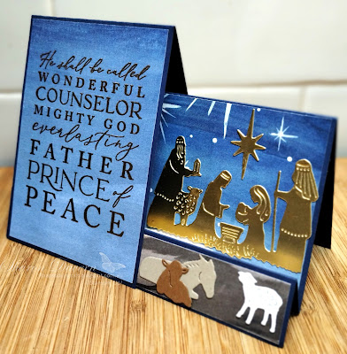 Rhapsody in craft, #rhapsodyincraft, #heartofchristmas,#heartofchristmas2023, Night Divine, Faux side step card, Night Divine Bundle, Night Divine Dies, O Holy Night DSP, Stars at night dies, Fancy Fold, Fun Fold, Art with Heart, #artwithheart, #loveitvhopit, Stampin' Up, #stampinup