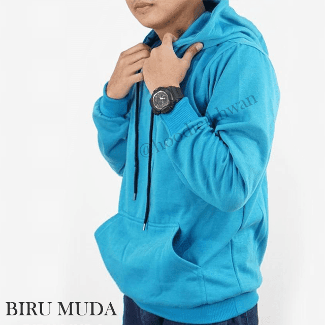 Hoodie Polos Biru Muda