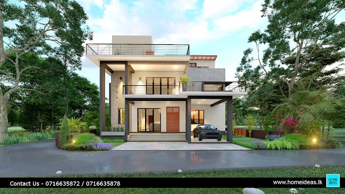 Box type house design 3 story | house plan at Chillaw, Sri Lanka | box type home design Sri Lanka | 4 bedroom - www.srilankahouseplan.lk