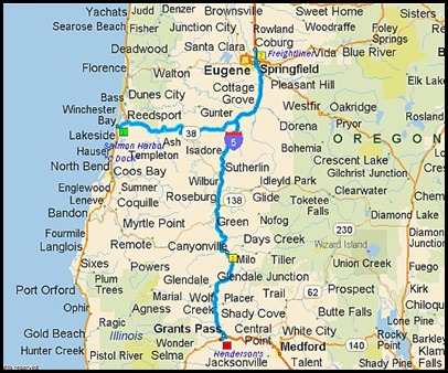 Winchester to Coburg to Grant's Pass