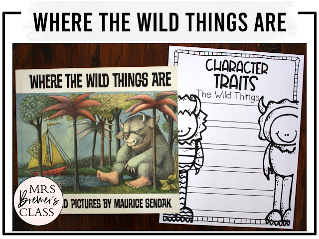 Where the Wild Things Are book activities unit with literacy printables, reading companion worksheets, and lesson ideas for Kindergarten and First Grade