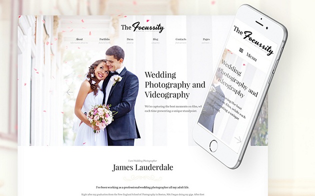 Striking WordPress Theme for a Wedding Photographer