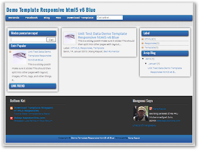Responsive HTML5 V6 Blue Edition Blogger Templates