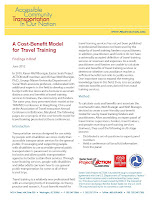 A Cost Benefit Model for Travel Training
