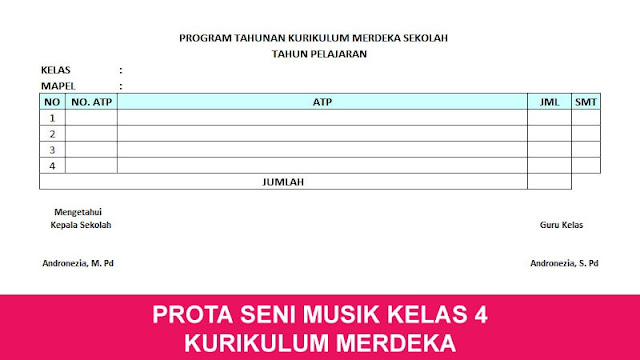 Download Prota Seni Musik Kelas 4 Kurikulum Merdeka