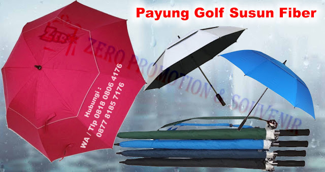 Payung Golf Susun Premium, Souvenir Payung Susun Jumbo, Payung Double Canopy , Payung golf rangkap dua, Payung Golf Susun Full Fiber Otomatis 