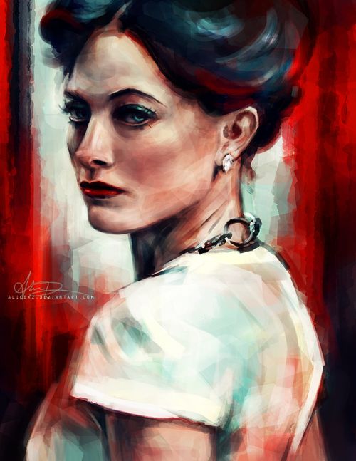 Alice X. Zhang alicexz deviantart pinturas de filmes séries Irene Adler da versão Sherlock da BBC