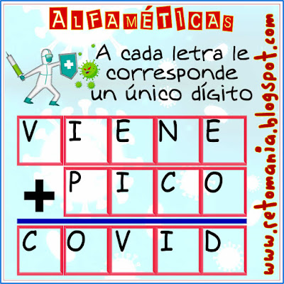 Alfaméticas, Criptoaritméticas, Criptosumas, Juego de letras, Juego de Palabras, Suma de palabras, Retos matemáticos, Desafíos matemáticos, Problemas matemáticos, Problemas de lógica