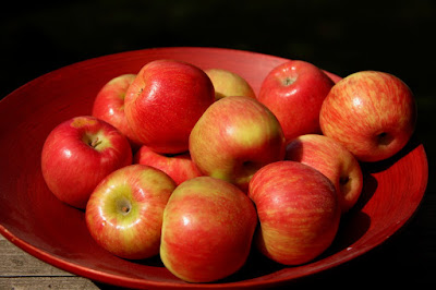 a bowl of ripe apples