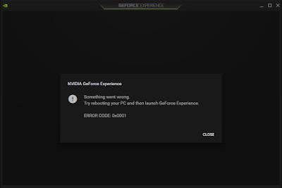 NVIDIA GeForce Experienceエラー