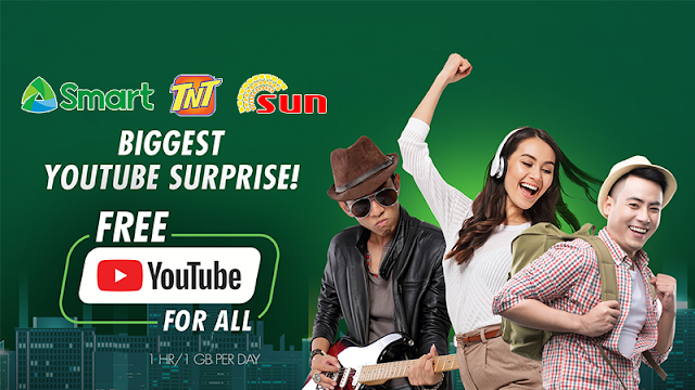 Smart Free YouTube For All 2019, up to 1GB/day, for Smart, TNT, Sun