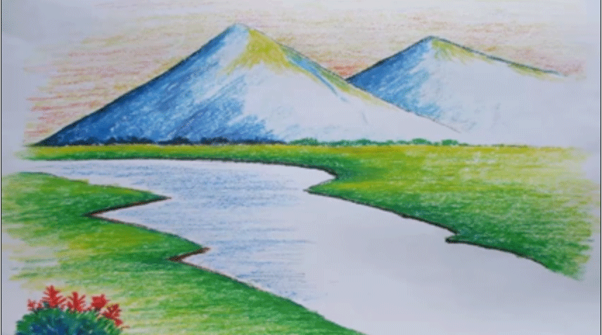 Sketsa Gambar Pemandangan Alam Pegunungan Wallpaper Keren