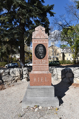 Louis Riel Metis tombstone in cemetery.