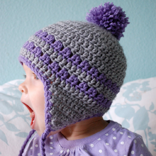 Earflap Hat - 9-12 Months - Free Pattern