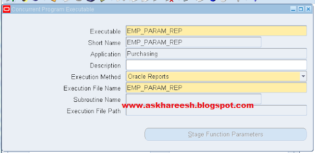 Report Registration with Parameters in Oracle Apps, askhareesh blog for Oracle Apps