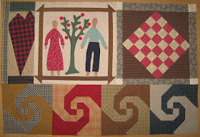  Sweet Land of Liberty couple, checkerboard, Snail's Trail blocks