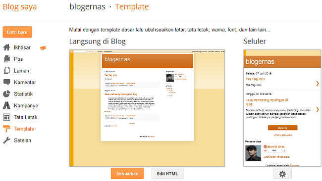 Cara Ganti Template Blog dari Hasil Download