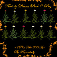 painted daisies pack 2 PNG, png tubes, painted daisy, fantasy daisies