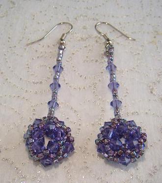 Purple Delight I made these earring using 4mm crystal seed beads 