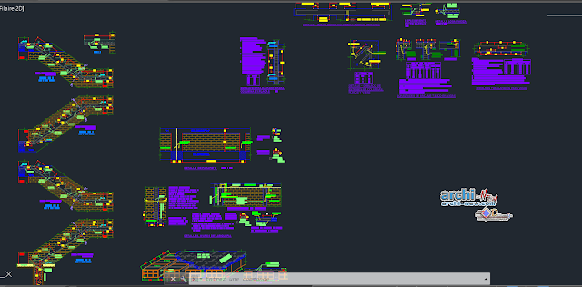 Structure plan construction details of office in AutoCAD 