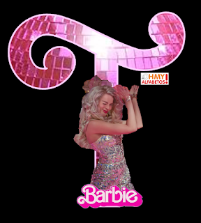Barbie the Movie: Let´s Go Party Abc in Black, with Numbers . Película de Barbie: Abecedario Vamos de Fiesta en Fondo Negro, con Números.