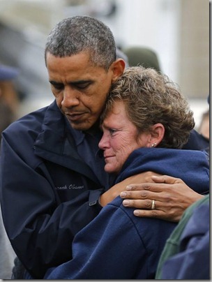 Obama and hurricane survivor