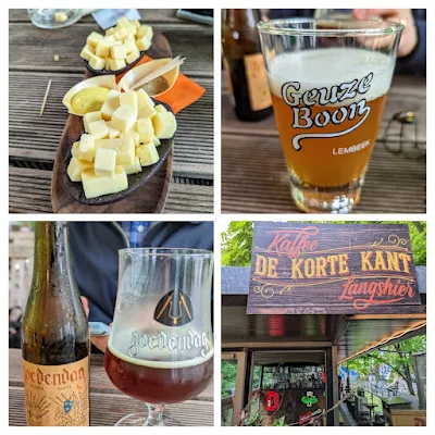 Things to do in Ghent in a Day: Collage of beer and cheese at Kaffee de Planck