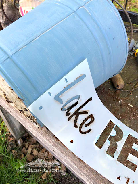 Painted Stenciled Galvanized Buckets, Bliss-Ranch.com