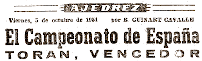 Campeonato de España de Ajedrez de 1951, titular en Mundo Deportivo