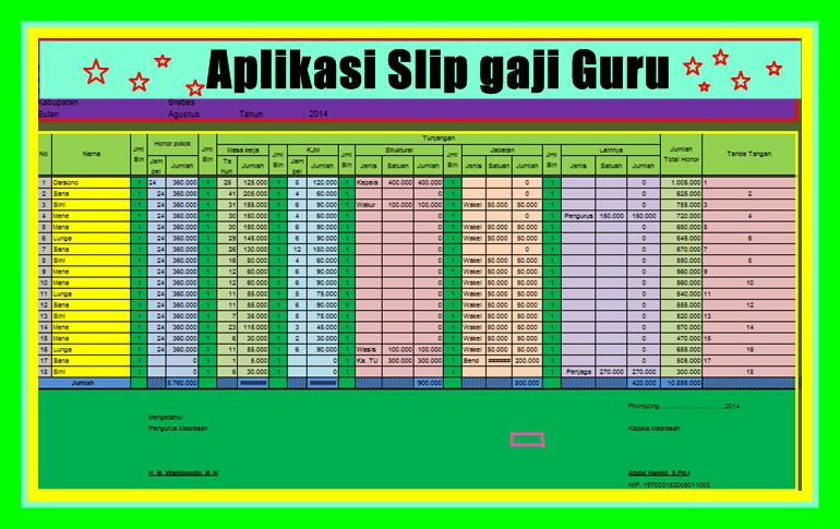 Aplikasi Slip Gaji Guru/Karyawan Terbaru Versi 2017/2018 