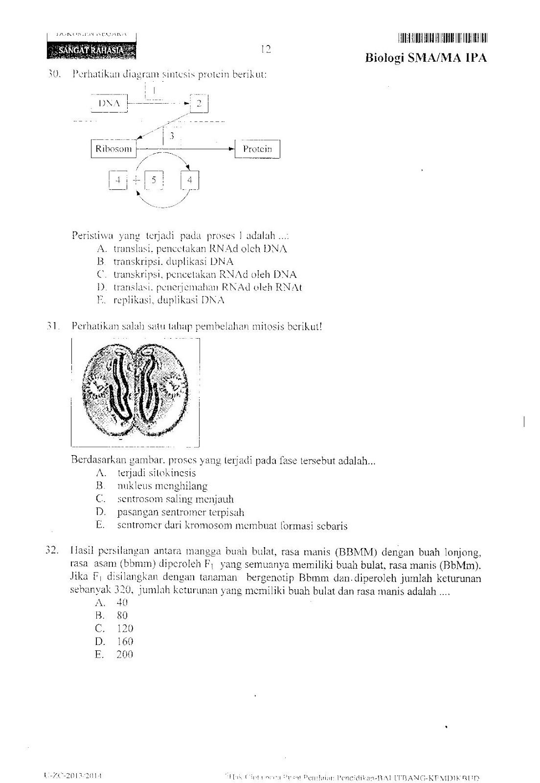 BIOLOGI GONZAGA UJIAN NASIONAL BIOLOGI 2016