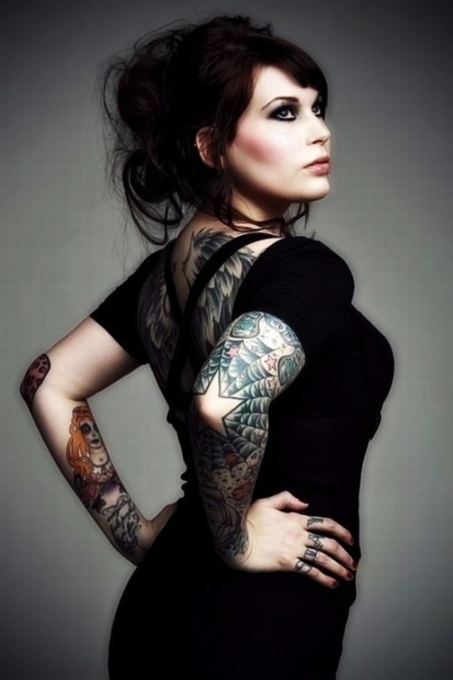 Attractive Women Arm Tattoos