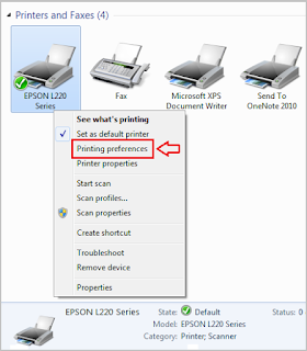 printing preferences