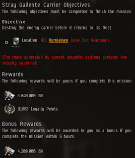 Stray Gallente Carrier mission text