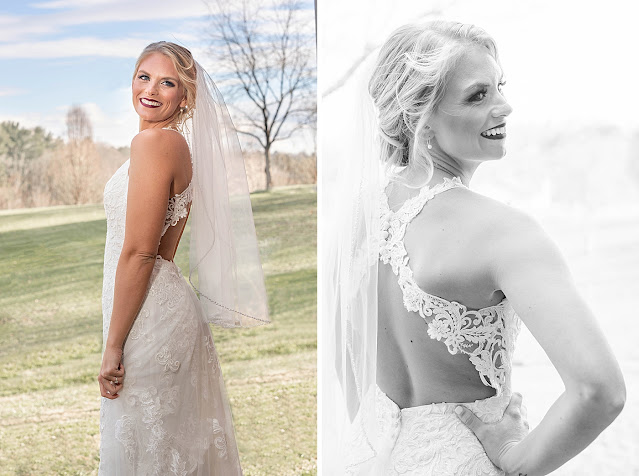 Portrait of Bride outside in Green field Magnolia Farm Asheville Wedding Photography captured by Houghton Photography