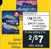 save on tampax at cvs