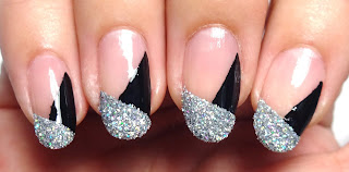 Silver Glitter Nails