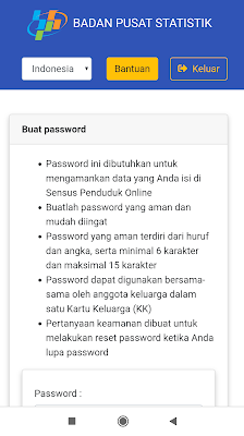 Pembuatan Password di Sensus Penduduk Online 2020