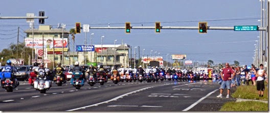 Officer Charles Kondek funeral procession along highway 19, Tarpon Springs Holiday area