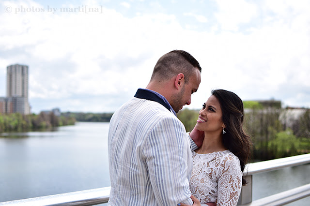 Newly weds on Congress bridge in Austin, Texas