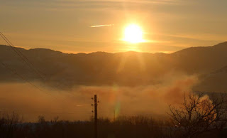 Golden sunrise on the Greenhouse smoke