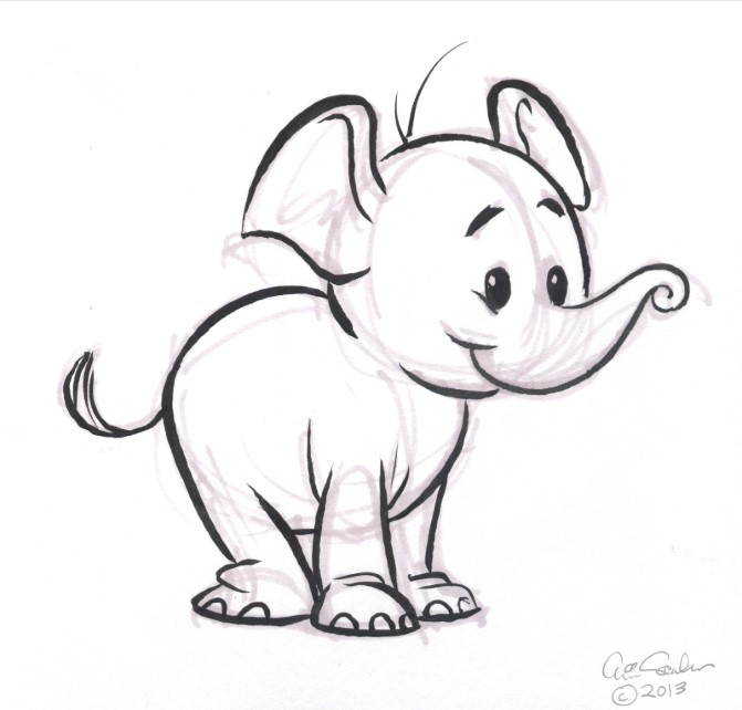 20 Sketsa Gambar Hewan Gajah Yang Mudah  Di Warnai Untuk 