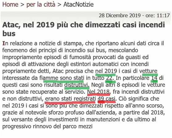 ATAC va a fuoco ma vi dicono che è solo fumo